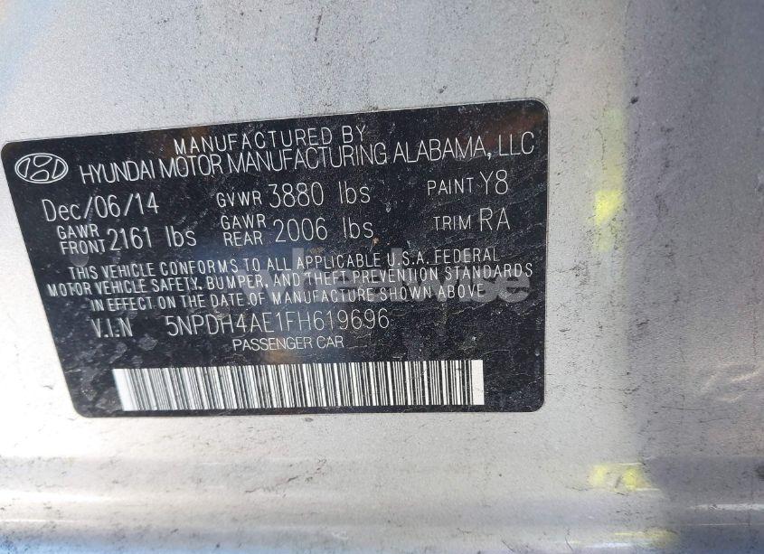 Photo 9 of 2015 Hyundai Elantra SE (VIN 5NPDH4AE1FH619696)