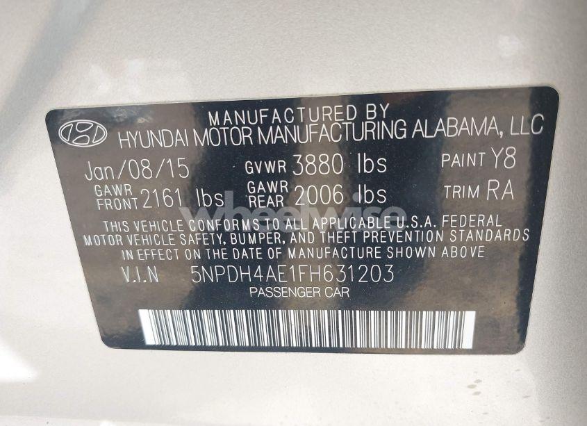 Photo 9 of 2015 Hyundai Elantra SE (VIN 5NPDH4AE1FH631203)