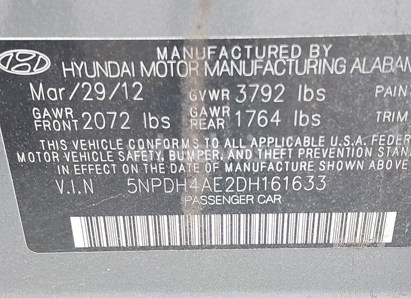 Photo 9 of 2013 Hyundai Elantra GLS (VIN 5NPDH4AE2DH161633)