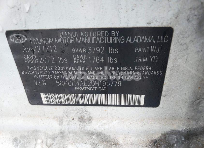 Photo 9 of 2013 Hyundai Elantra GLS (VIN 5NPDH4AE2DH195779)