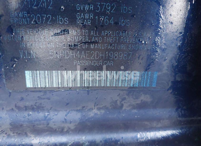 Photo 9 of 2013 Hyundai Elantra GLS (VIN 5NPDH4AE2DH198987)