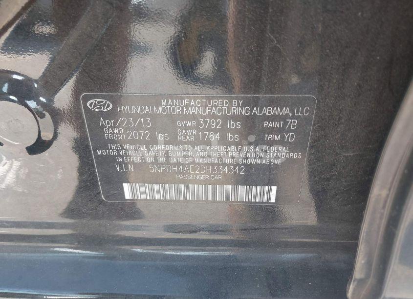 Photo 9 of 2013 Hyundai Elantra GLS (VIN 5NPDH4AE2DH334342)