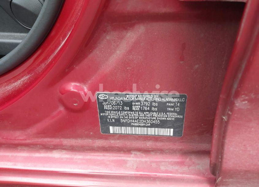 Photo 9 of 2013 Hyundai Elantra GLS (VIN 5NPDH4AE2DH360455)