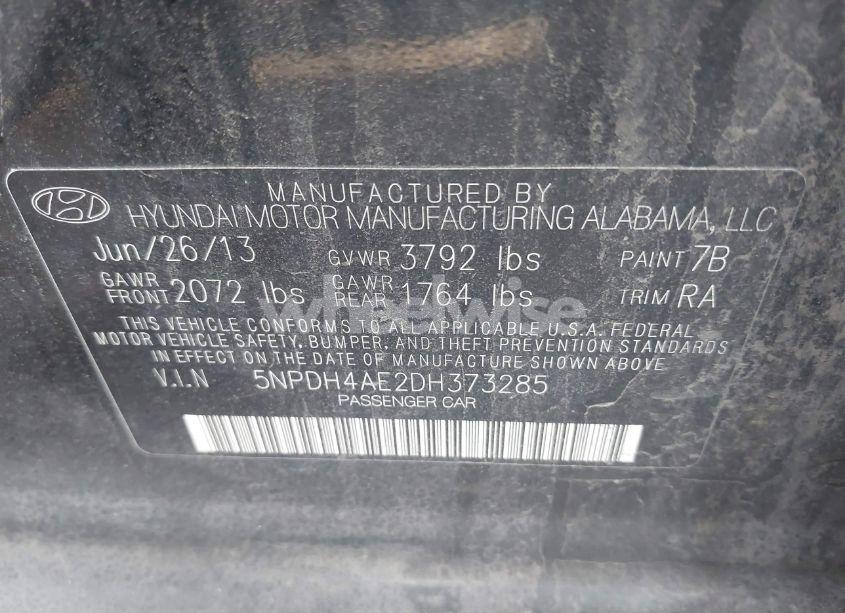 Photo 9 of 2013 Hyundai Elantra GLS (VIN 5NPDH4AE2DH373285)