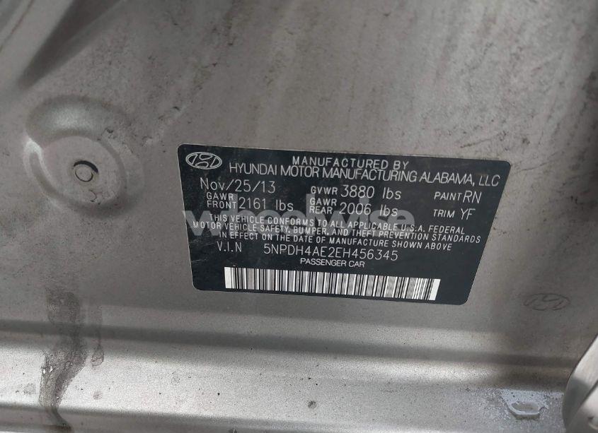 Photo 9 of 2014 Hyundai Elantra SE (VIN 5NPDH4AE2EH456345)