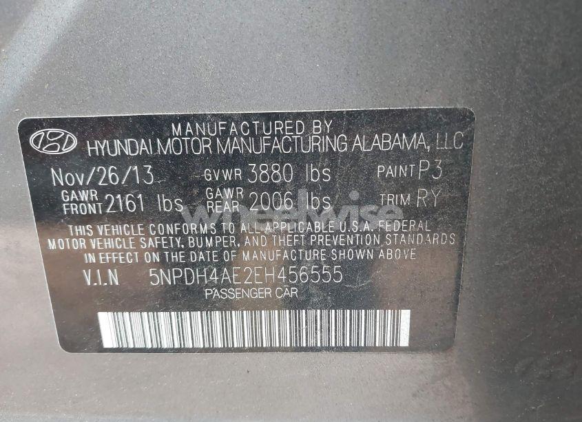 Photo 9 of 2014 Hyundai Elantra LIMITED (VIN 5NPDH4AE2EH456555)