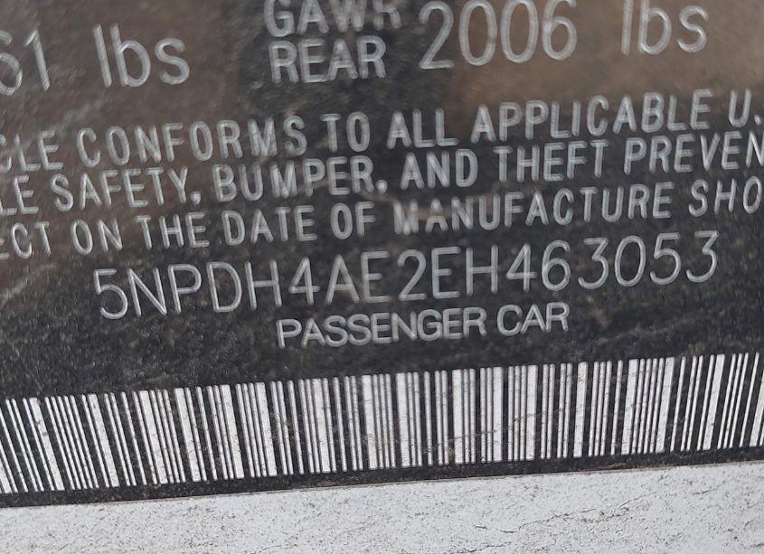 Photo 9 of 2014 Hyundai Elantra SE (VIN 5NPDH4AE2EH463053)