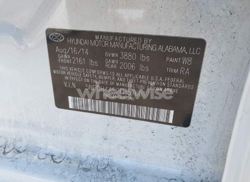 Photo 9 of 2015 Hyundai Elantra SE (VIN 5NPDH4AE2FH576017)
