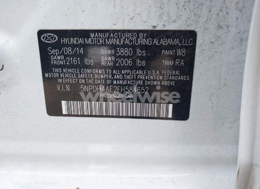 Photo 9 of 2015 Hyundai Elantra SE (VIN 5NPDH4AE2FH584652)