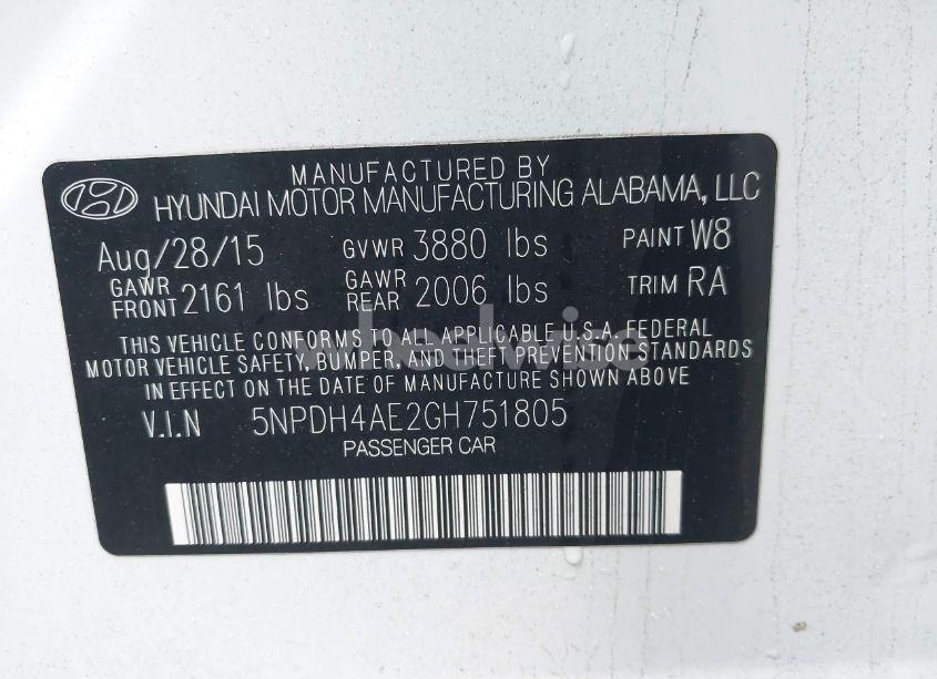 Photo 9 of 2016 Hyundai Elantra SE (VIN 5NPDH4AE2GH751805)