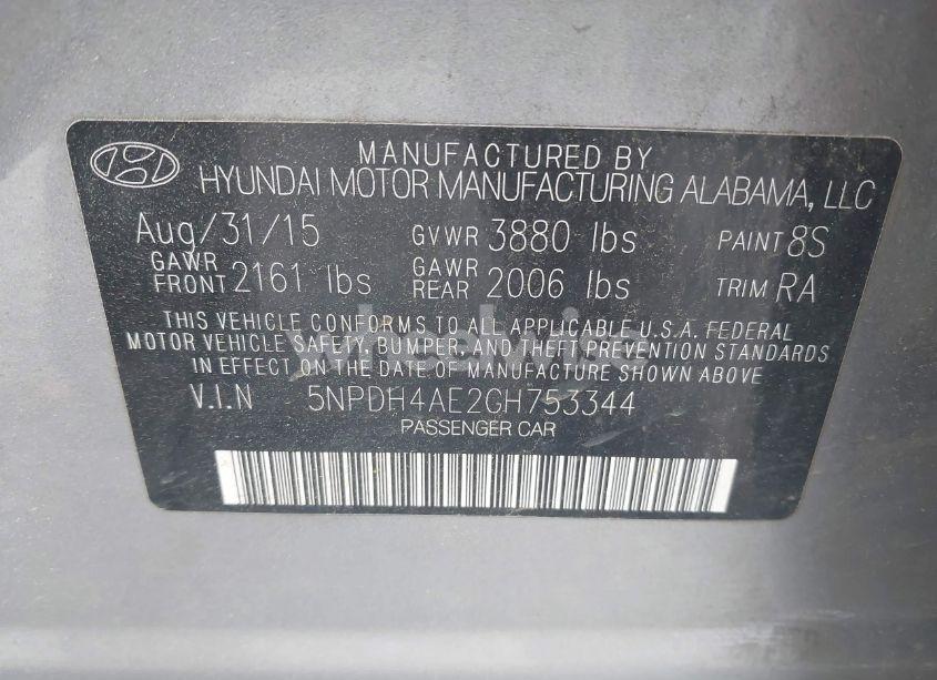 Photo 9 of 2016 Hyundai Elantra SE (VIN 5NPDH4AE2GH753344)