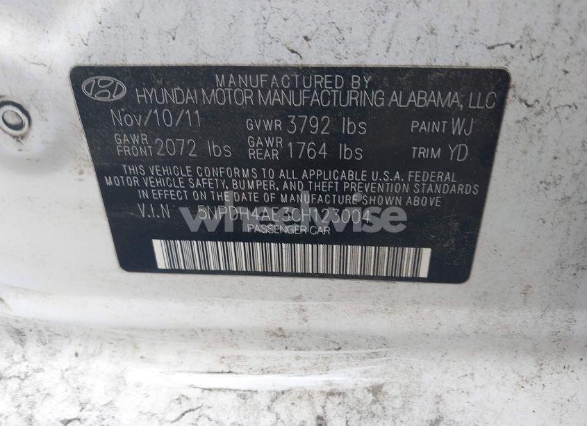 Photo 9 of 2012 Hyundai Elantra GLS (VIN 5NPDH4AE3CH123004)