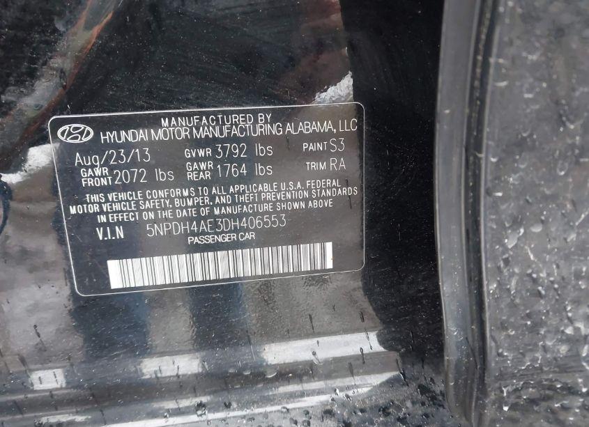 Photo 9 of 2013 Hyundai Elantra GLS (VIN 5NPDH4AE3DH406553)