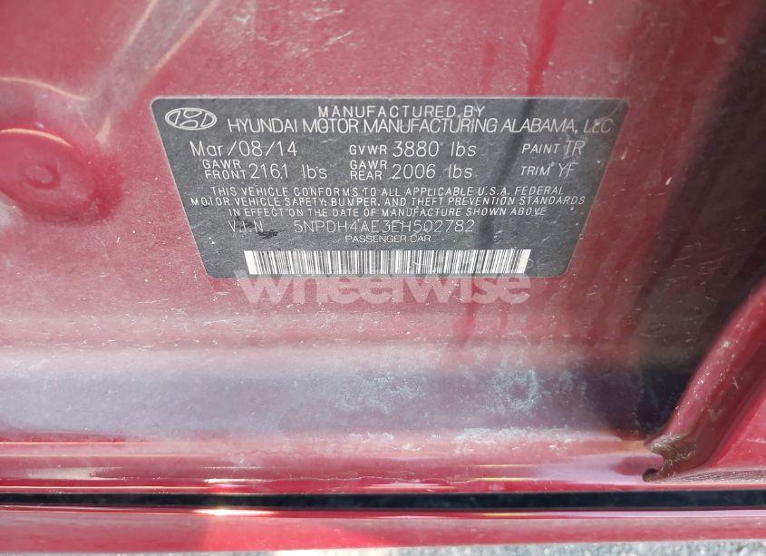 Photo 9 of 2014 Hyundai Elantra SE (VIN 5NPDH4AE3EH502782)