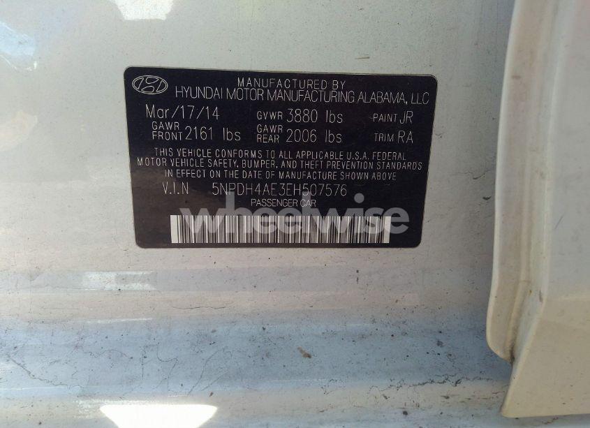 Photo 9 of 2014 Hyundai Elantra SE (VIN 5NPDH4AE3EH507576)