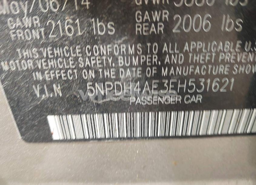 Photo 9 of 2014 Hyundai Elantra SE (VIN 5NPDH4AE3EH531621)