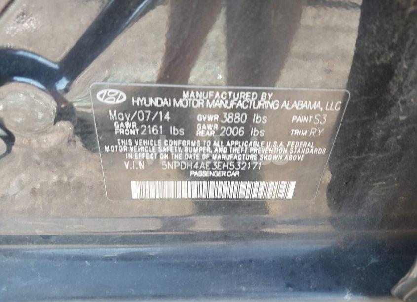 Photo 9 of 2014 Hyundai Elantra LIMITED (VIN 5NPDH4AE3EH532171)