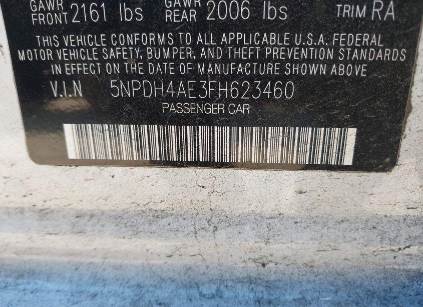 Photo 9 of 2015 Hyundai Elantra LIMITED (VIN 5NPDH4AE3FH623460)