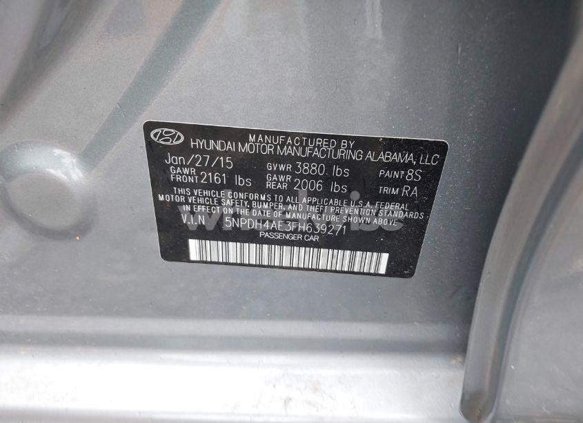 Photo 9 of 2015 Hyundai Elantra SE (VIN 5NPDH4AE3FH639271)