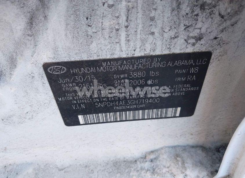 Photo 9 of 2016 Hyundai Elantra SE (VIN 5NPDH4AE3GH719400)