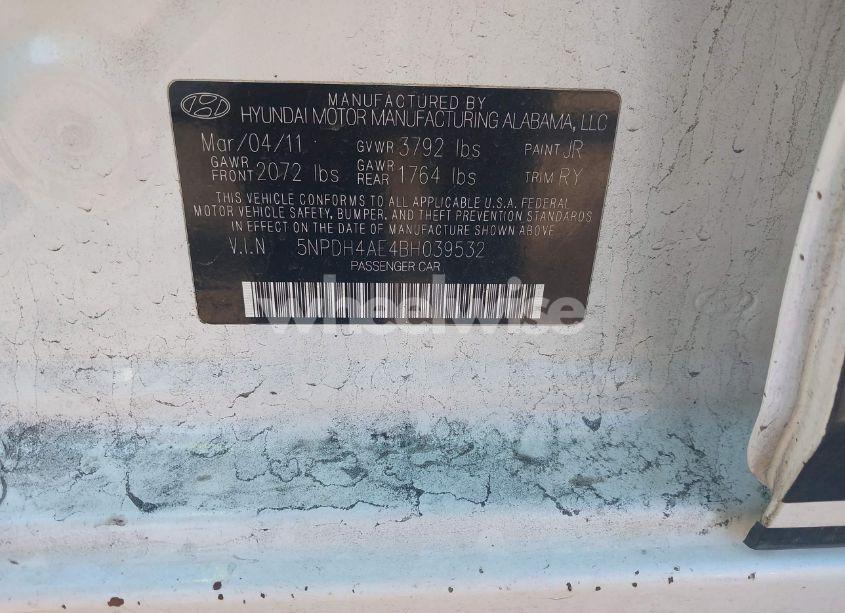 Photo 9 of 2011 Hyundai Elantra LIMITED (VIN 5NPDH4AE4BH039532)