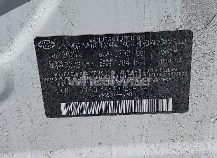 Photo 9 of 2013 Hyundai Elantra GLS (VIN 5NPDH4AE4DH204112)