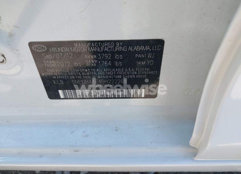 Photo 9 of 2013 Hyundai Elantra GLS/LIMITED (VIN 5NPDH4AE4DH222268)