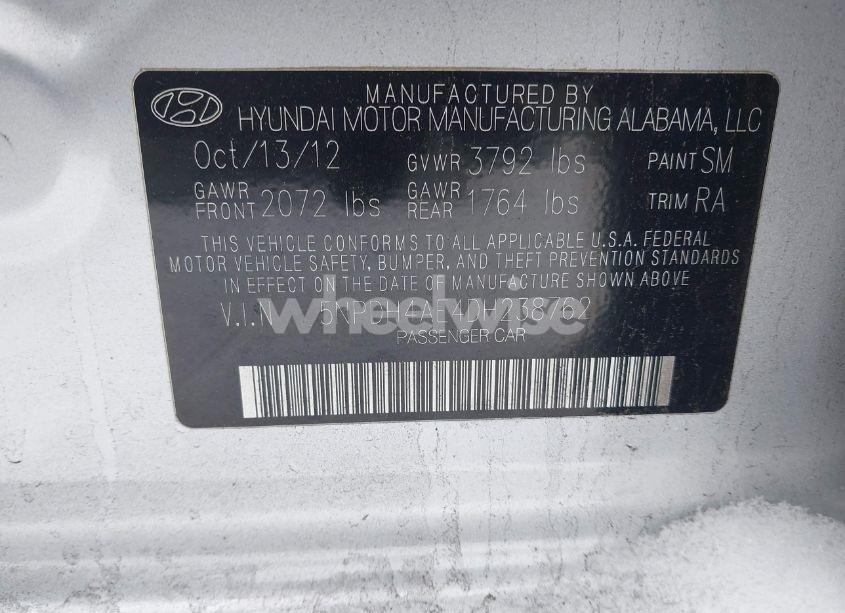 Photo 9 of 2013 Hyundai Elantra GLS (VIN 5NPDH4AE4DH238762)