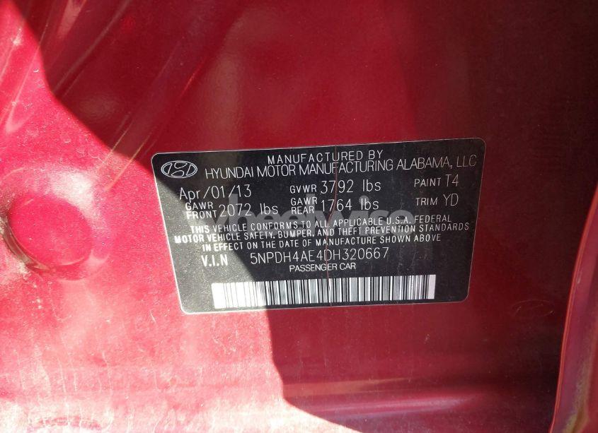 Photo 9 of 2013 Hyundai Elantra GLS (VIN 5NPDH4AE4DH320667)