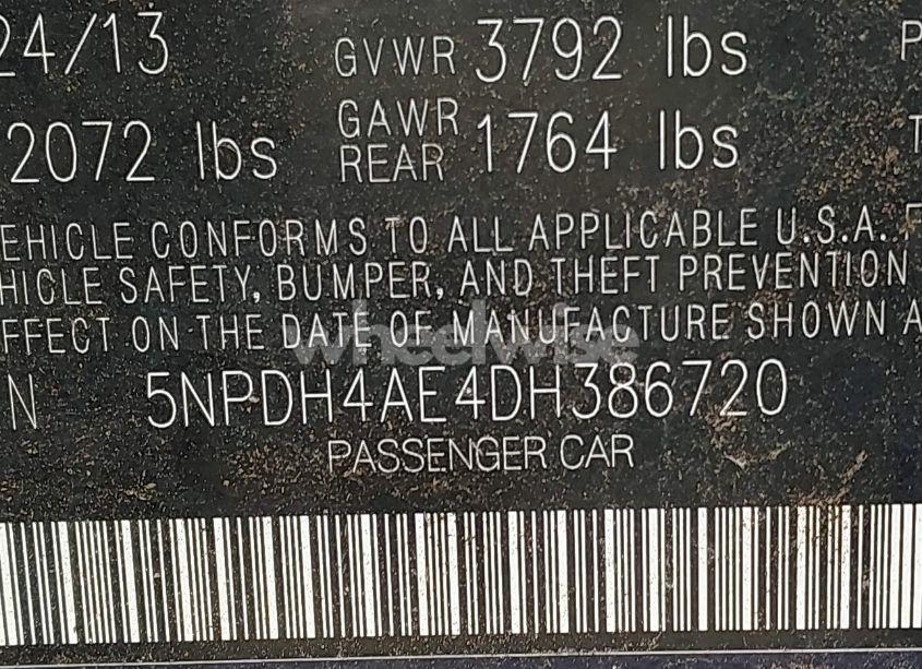 Photo 9 of 2013 Hyundai Elantra LIMITED (VIN 5NPDH4AE4DH386720)