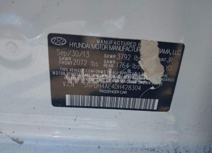 Photo 9 of 2013 Hyundai Elantra GLS (VIN 5NPDH4AE4DH428304)