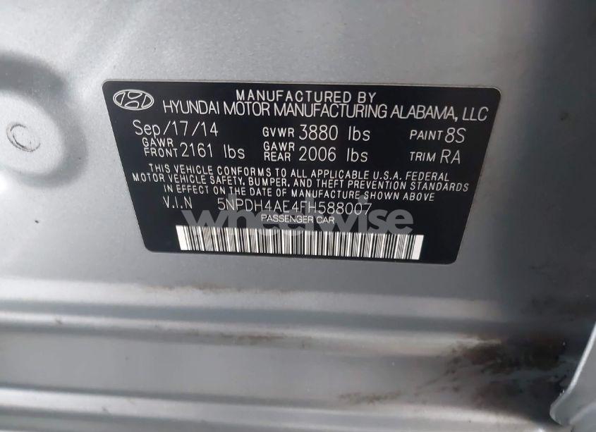 Photo 9 of 2015 Hyundai Elantra SE (VIN 5NPDH4AE4FH588007)