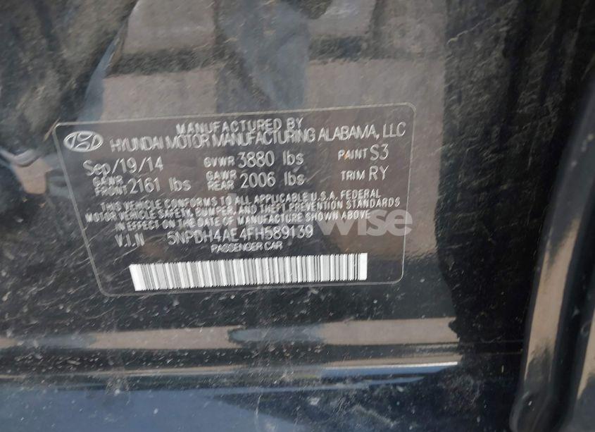 Photo 9 of 2015 Hyundai Elantra SE (VIN 5NPDH4AE4FH589139)