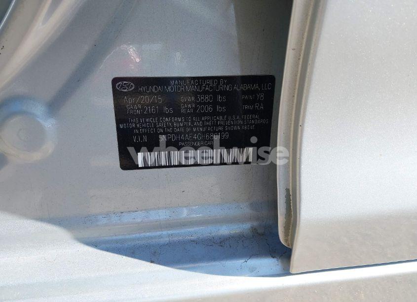 Photo 9 of 2016 Hyundai Elantra SE (VIN 5NPDH4AE4GH680199)