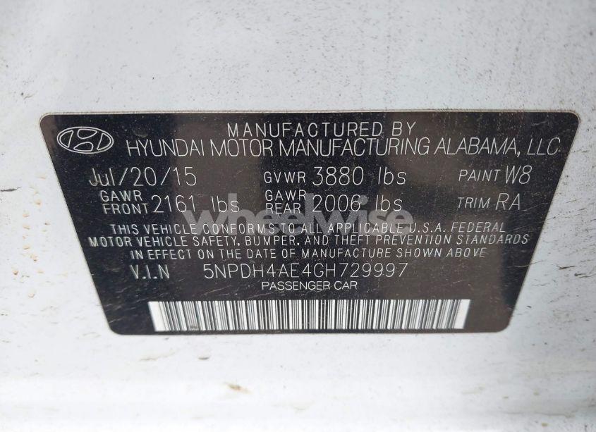 Photo 9 of 2016 Hyundai Elantra SE (VIN 5NPDH4AE4GH729997)