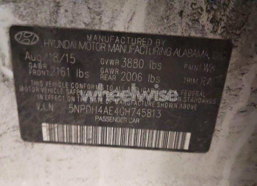 Photo 9 of 2016 Hyundai Elantra SE (VIN 5NPDH4AE4GH745813)