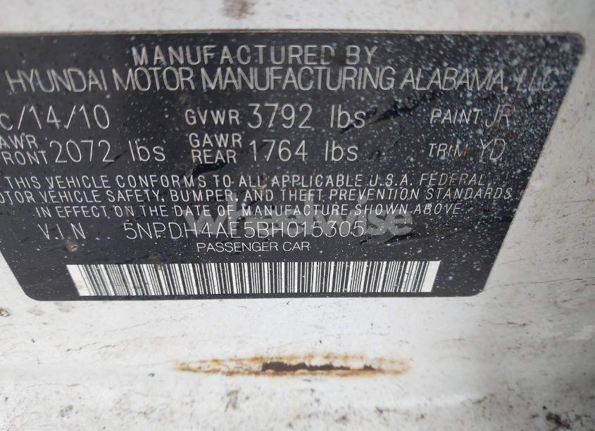 Photo 9 of 2011 Hyundai Elantra GLS (VIN 5NPDH4AE5BH015305)