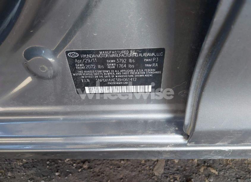 Photo 9 of 2011 Hyundai Elantra GLS (VIN 5NPDH4AE5BH061412)