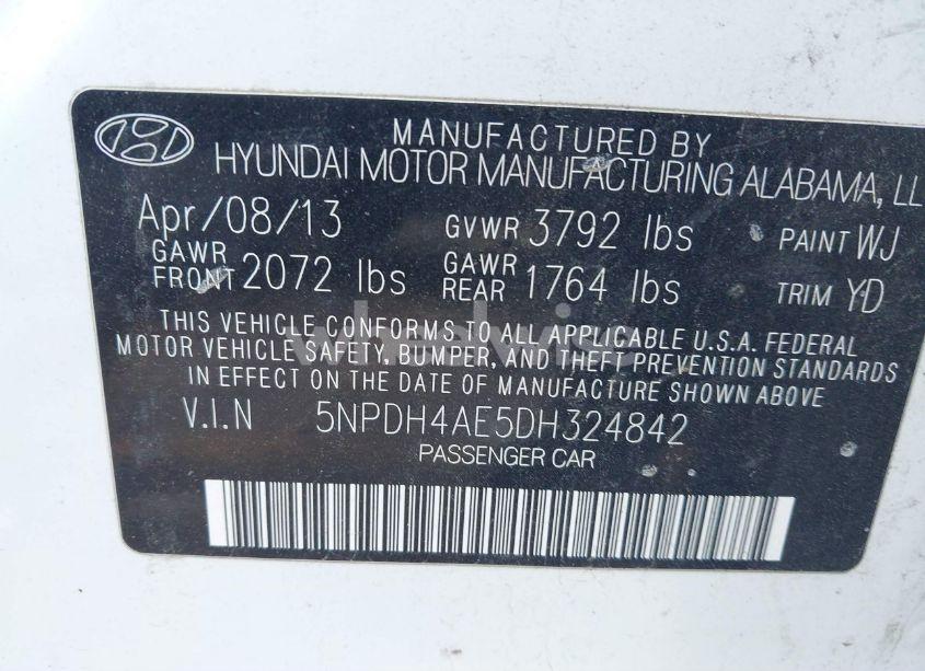Photo 9 of 2013 Hyundai Elantra GLS (VIN 5NPDH4AE5DH324842)