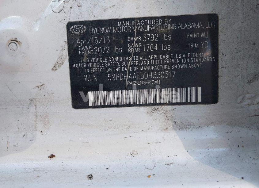 Photo 9 of 2013 Hyundai Elantra GLS (VIN 5NPDH4AE5DH330317)