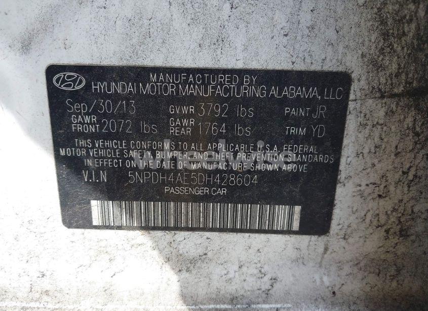 Photo 9 of 2013 Hyundai Elantra GLS (VIN 5NPDH4AE5DH428604)