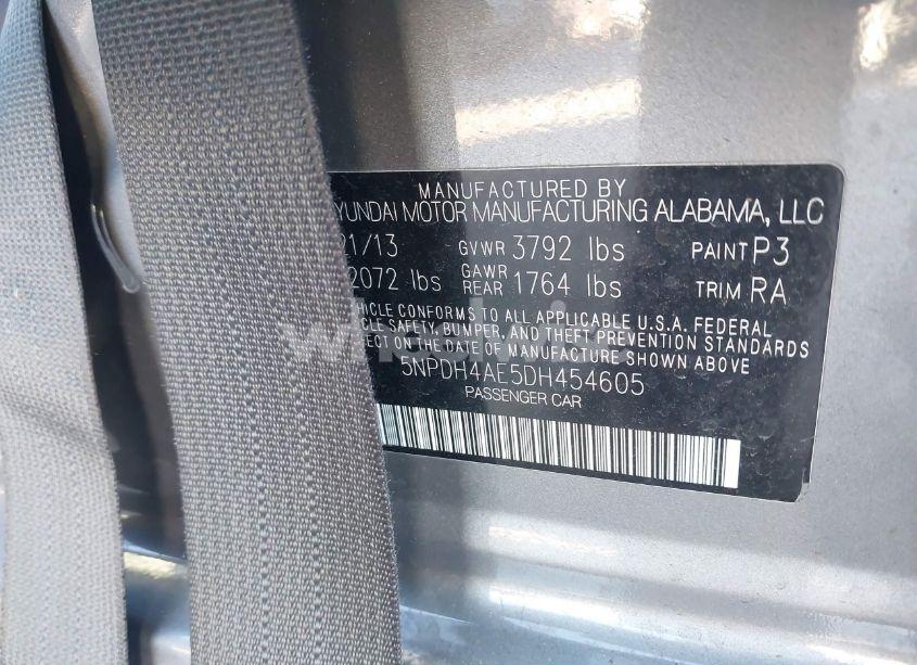 Photo 9 of 2013 Hyundai Elantra GLS (VIN 5NPDH4AE5DH454605)