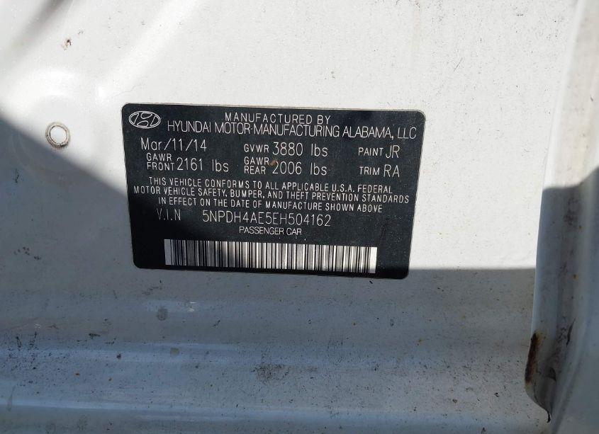 Photo 9 of 2014 Hyundai Elantra SE (VIN 5NPDH4AE5EH504162)