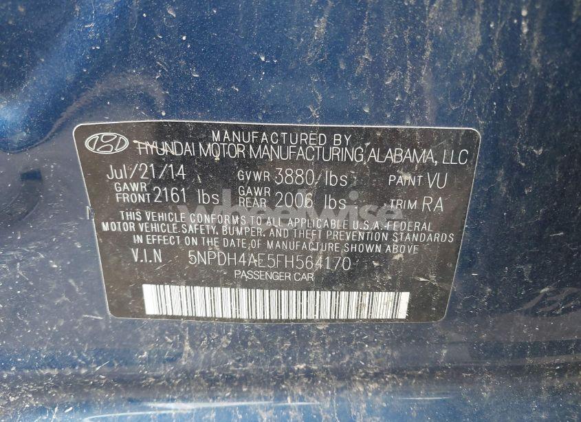 Photo 9 of 2015 Hyundai Elantra SE (VIN 5NPDH4AE5FH564170)