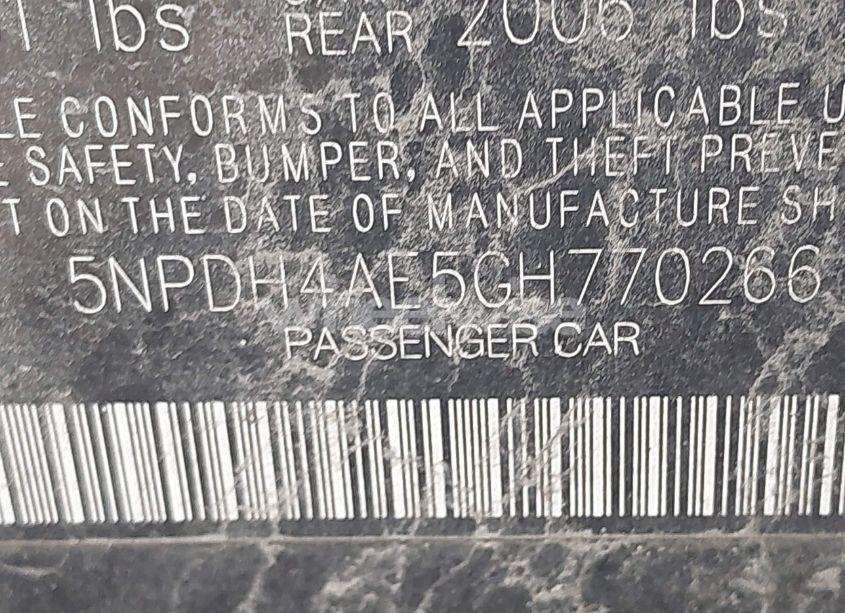 Photo 9 of 2016 Hyundai Elantra SE (VIN 5NPDH4AE5GH770266)