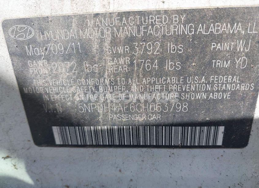 Photo 9 of 2012 Hyundai Elantra GLS (VIN 5NPDH4AE6CH063798)