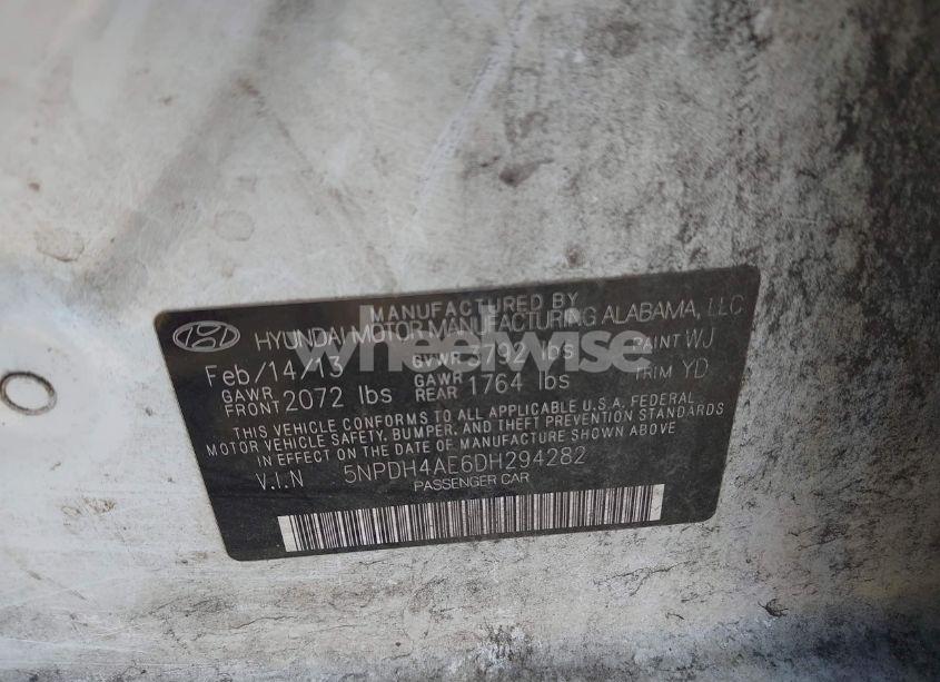 Photo 9 of 2013 Hyundai Elantra GLS (VIN 5NPDH4AE6DH294282)