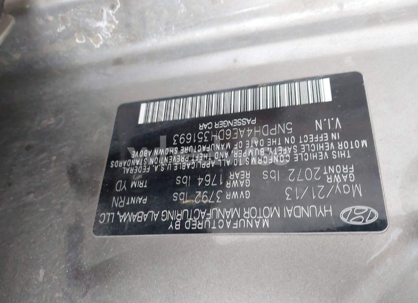 Photo 9 of 2013 Hyundai Elantra GLS (VIN 5NPDH4AE6DH351693)