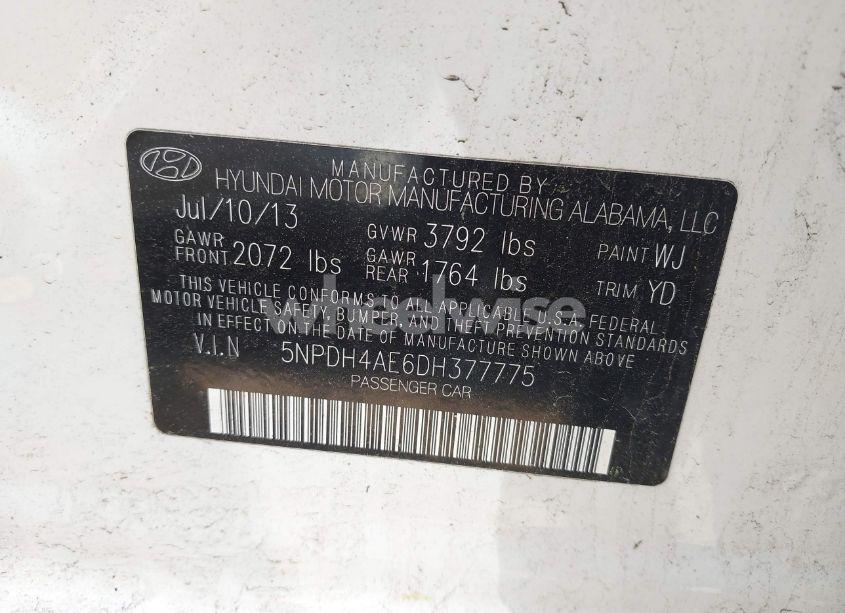 Photo 9 of 2013 Hyundai Elantra GLS (VIN 5NPDH4AE6DH377775)