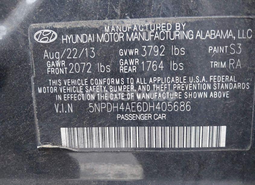 Photo 9 of 2013 Hyundai Elantra GLS (VIN 5NPDH4AE6DH405686)